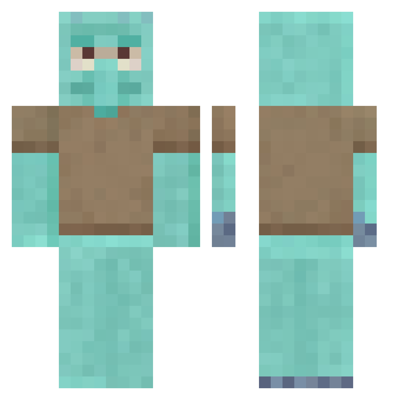 ender_manfreda Minecraft skin, front and back view
