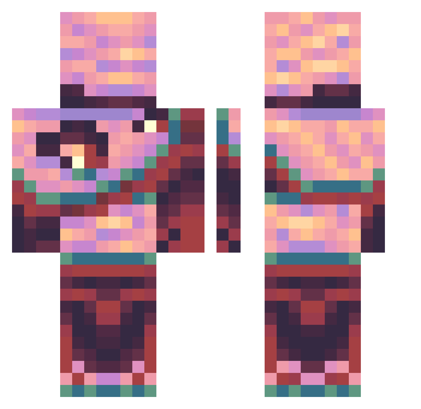 War23 Minecraft skin, front and back view