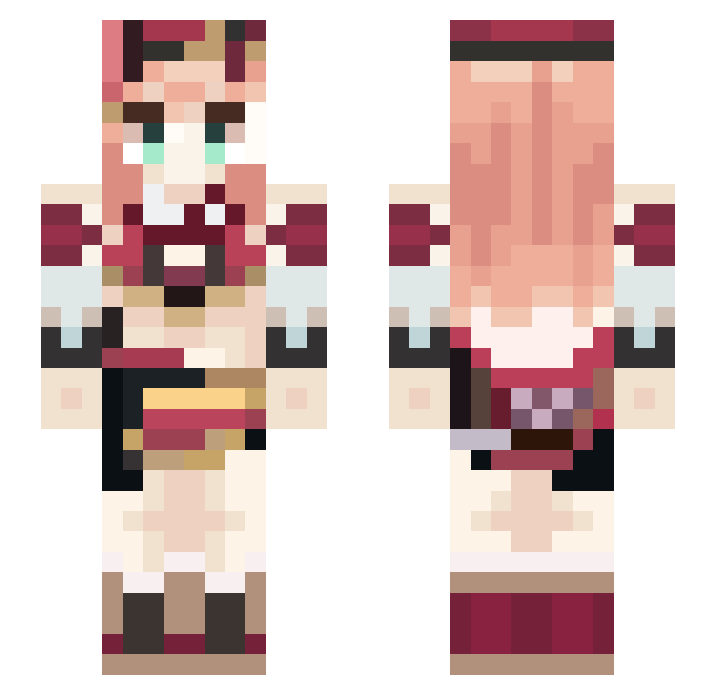 goodbyeLINA Minecraft skin, front and back view
