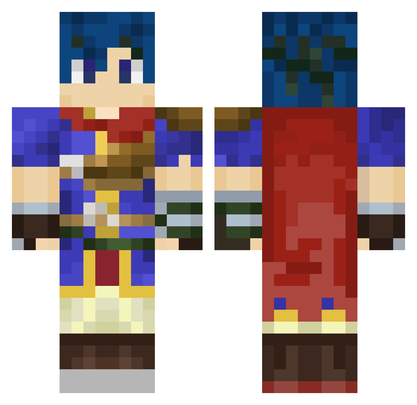 JustANormalDoge Minecraft skin, front and back view
