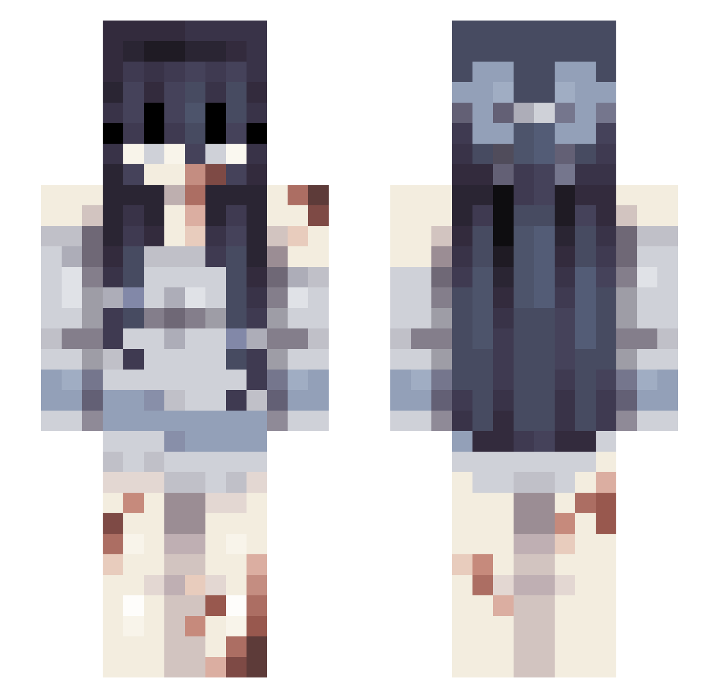 UnwiseDeadkilla Minecraft skin, front and back view