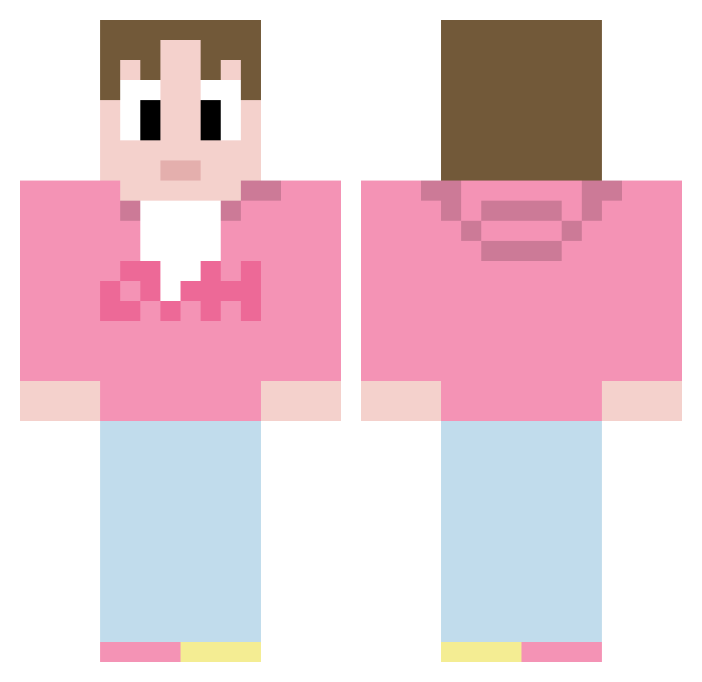 Dmistik Minecraft skin, front and back view