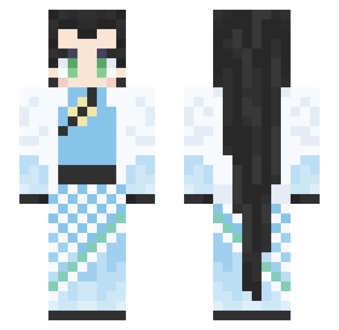 Aurora_Lux Minecraft skin, front and back view