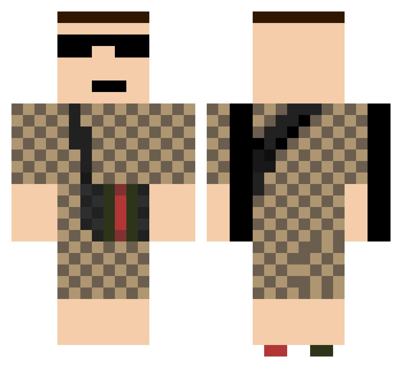 zuuuume Minecraft skin, front and back view