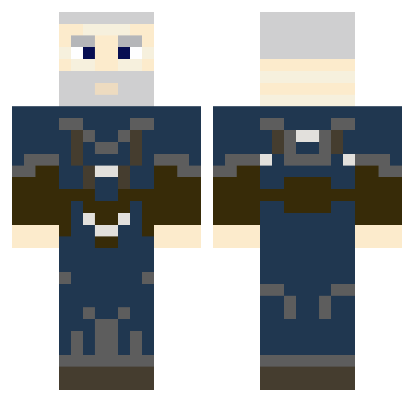 Syyb Minecraft skin, front and back view