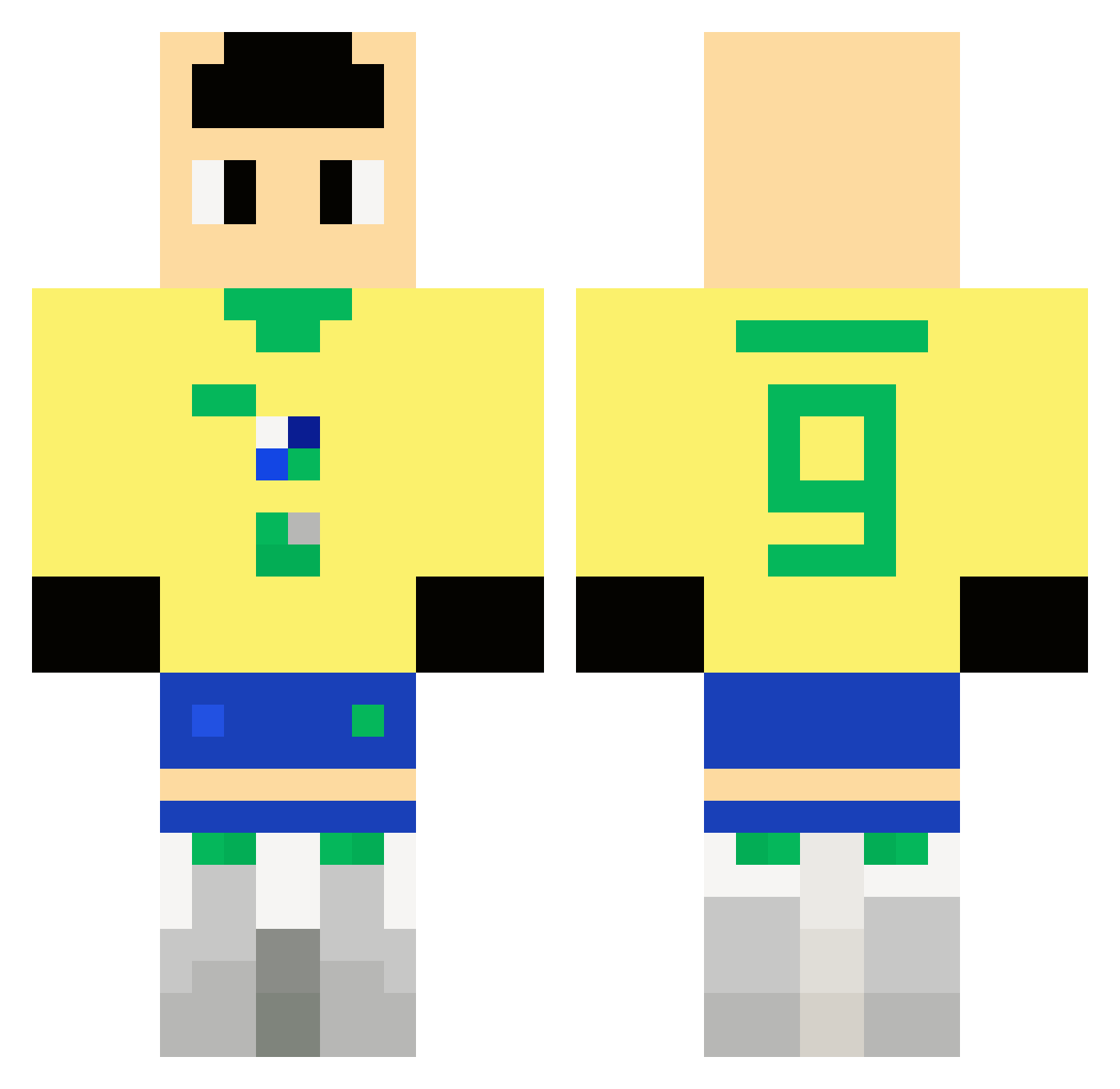 Bss4848 Minecraft skin, front and back view