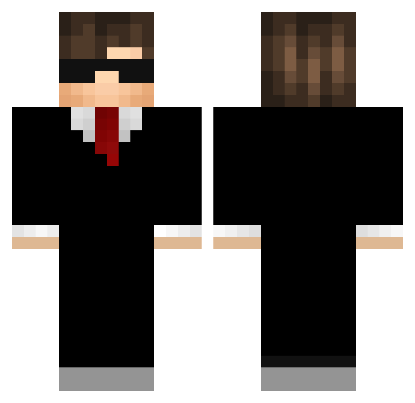Zuckra Minecraft skin, front and back view
