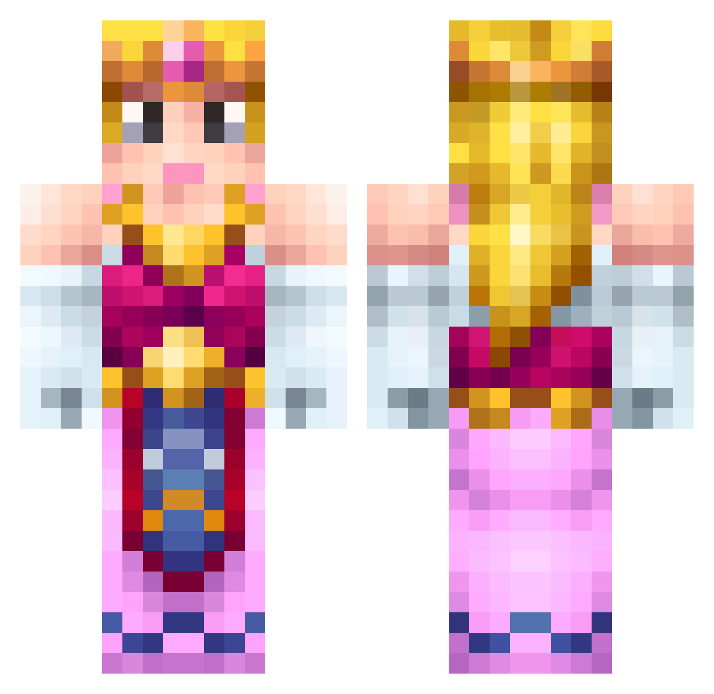Rideau Minecraft skin, front and back view