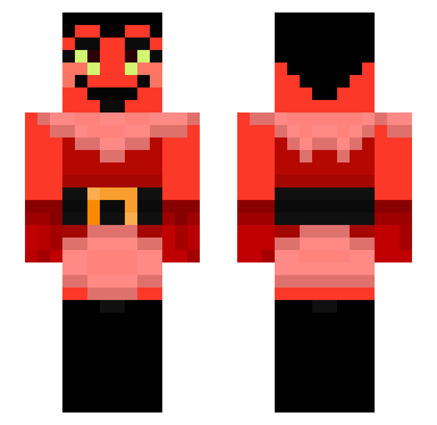 kingoroo Minecraft skin, front and back view