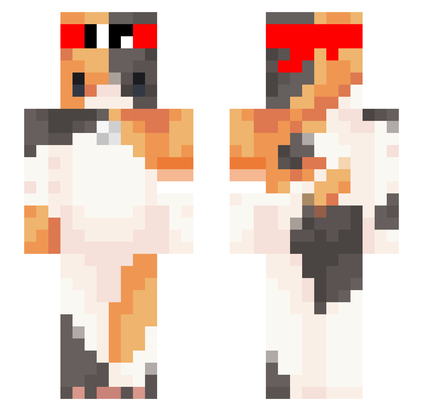 TNTcat500 Minecraft skin, front and back view