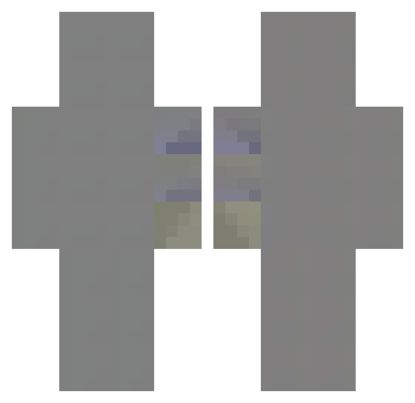PupHub Minecraft skin, front and back view
