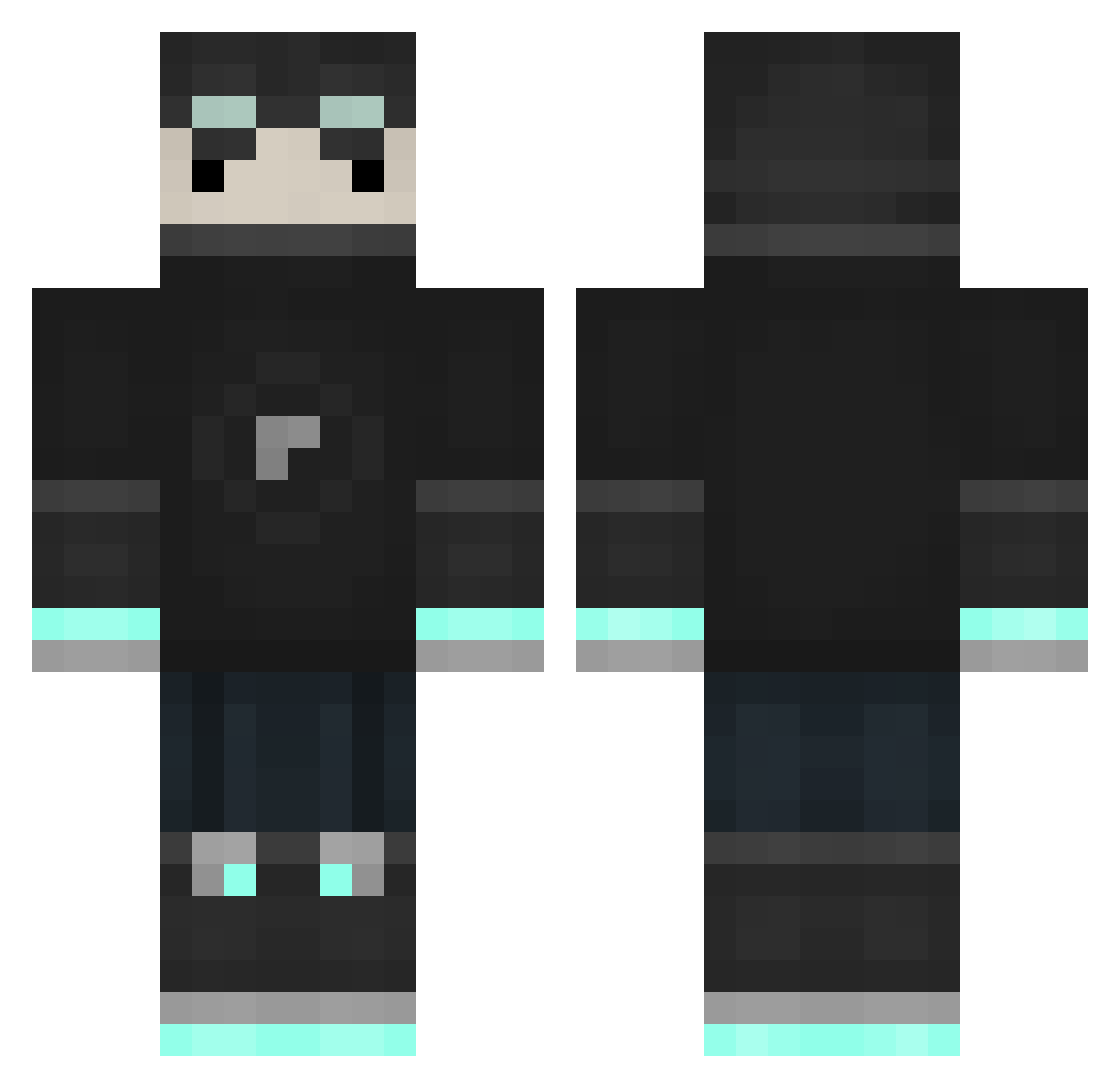 Smaik Minecraft skin, front and back view