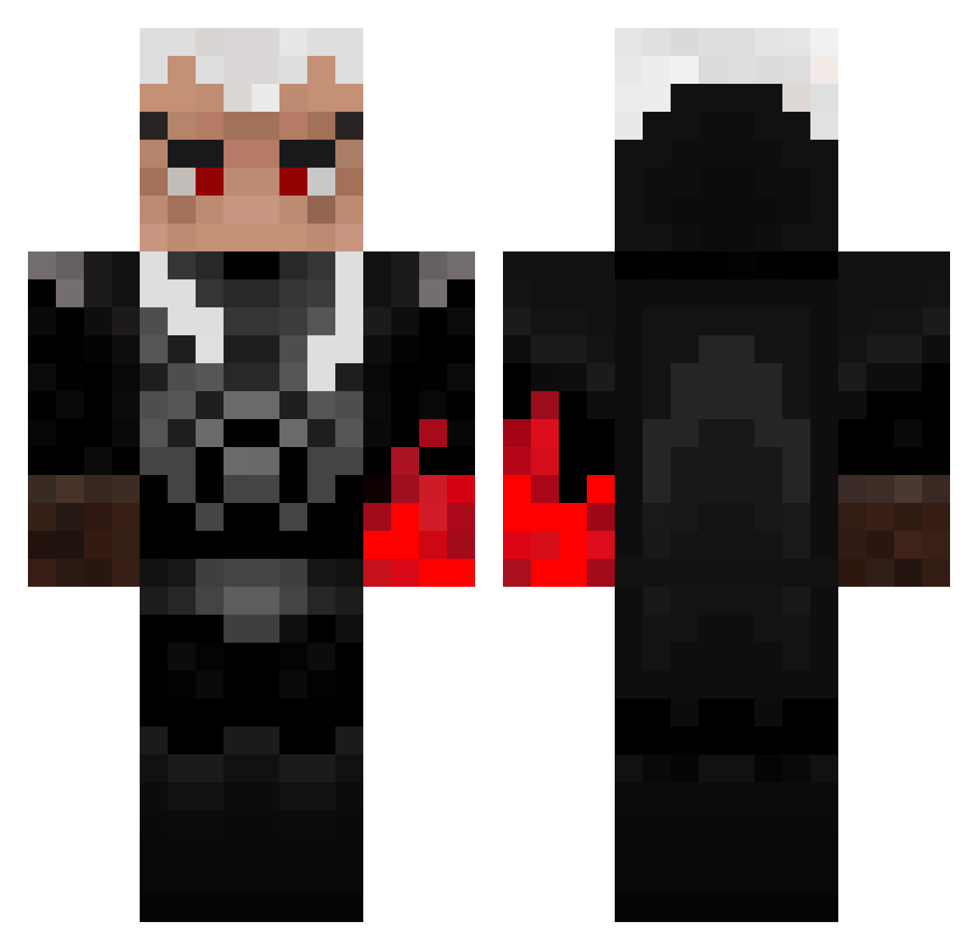 pwntkek Minecraft skin, front and back view