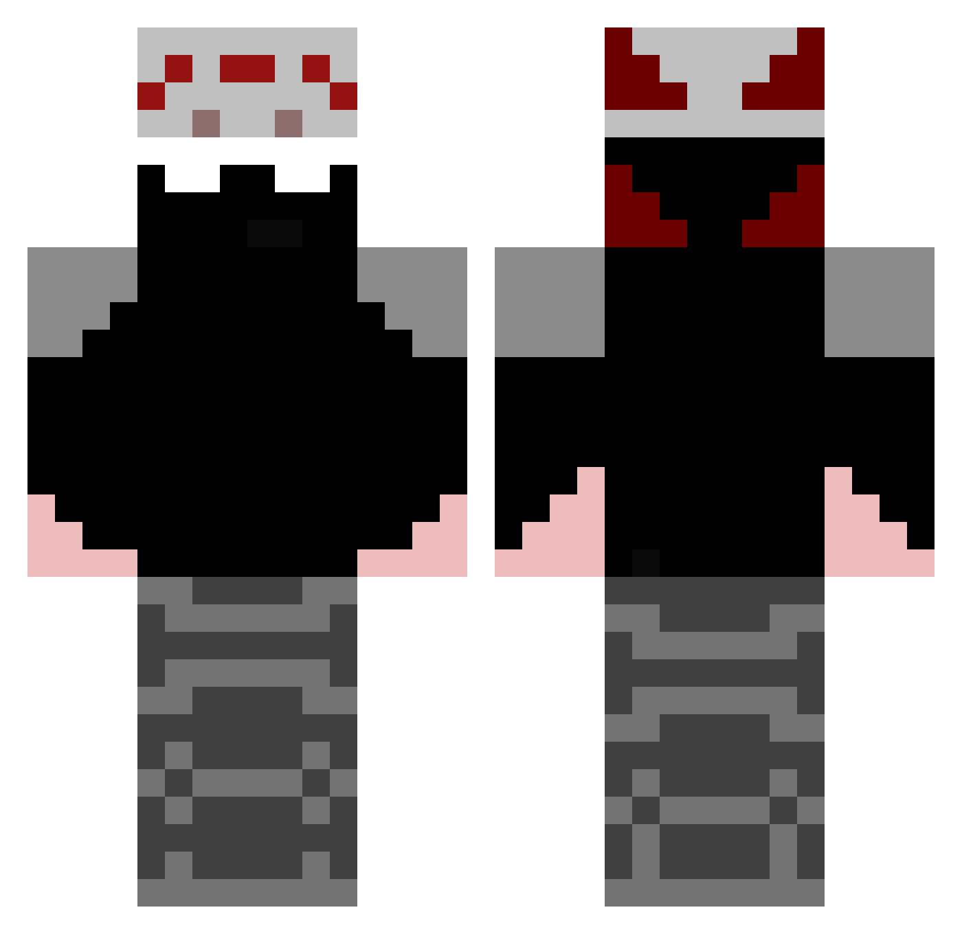 Baestt Minecraft skin, front and back view