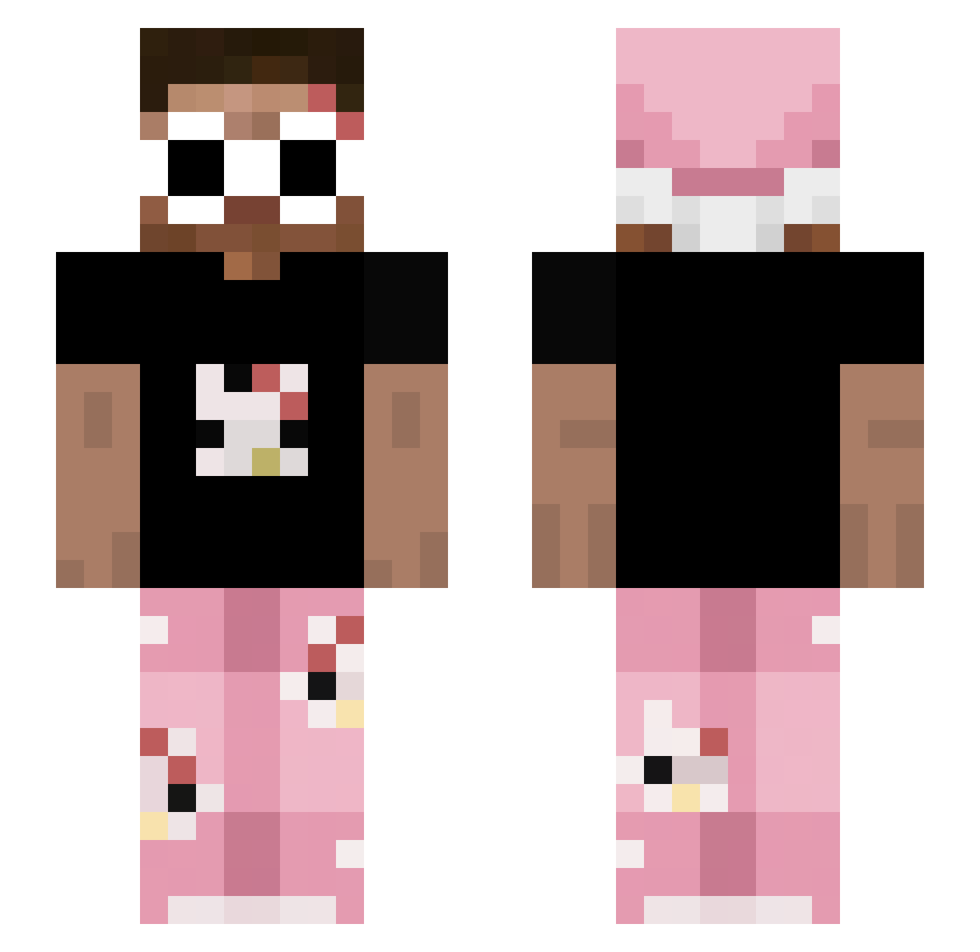 Sztrmx Minecraft skin, front and back view