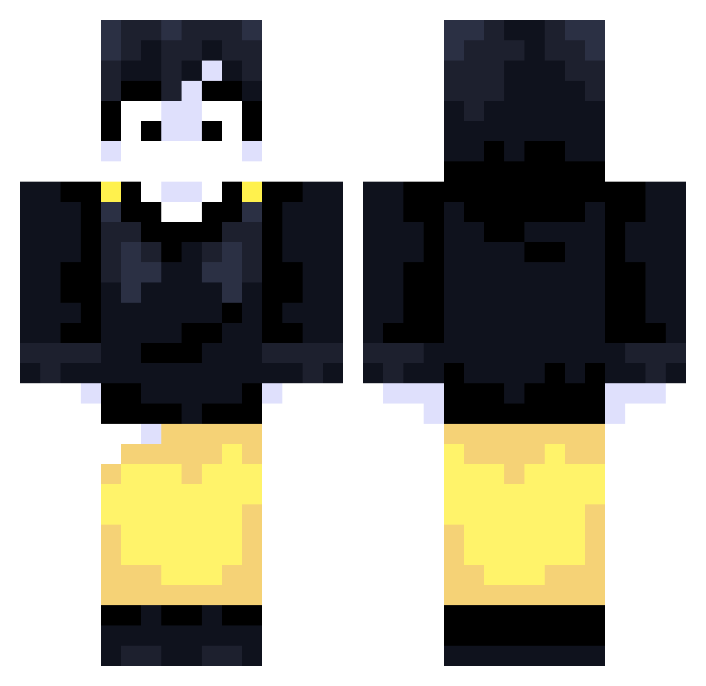 heyyitzaubree Minecraft skin, front and back view