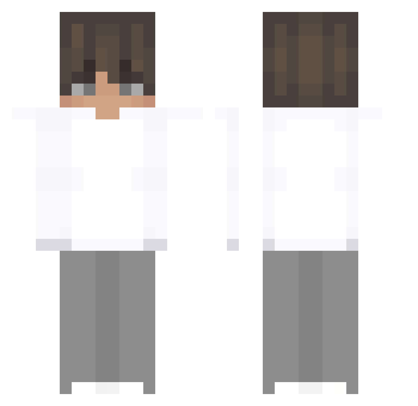 traxzsh Minecraft skin, front and back view