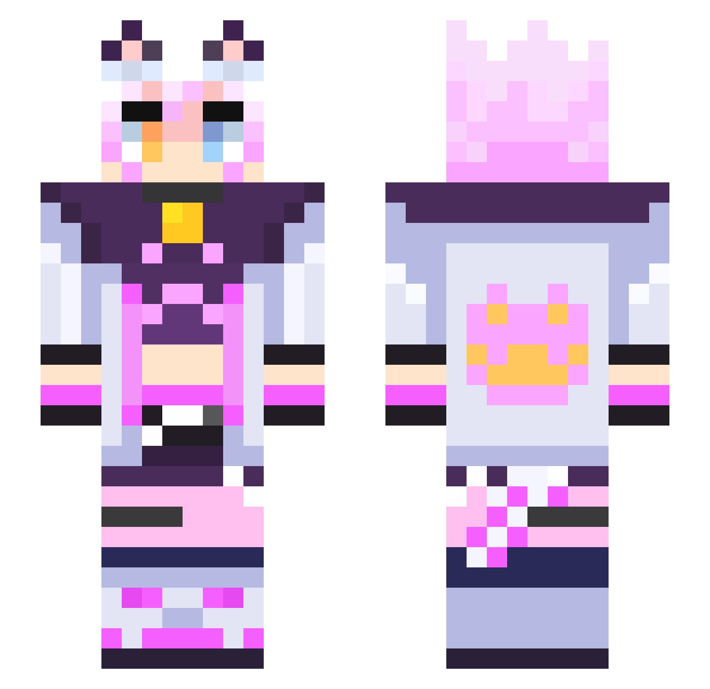 RAPOSAMARI Minecraft skin, front and back view