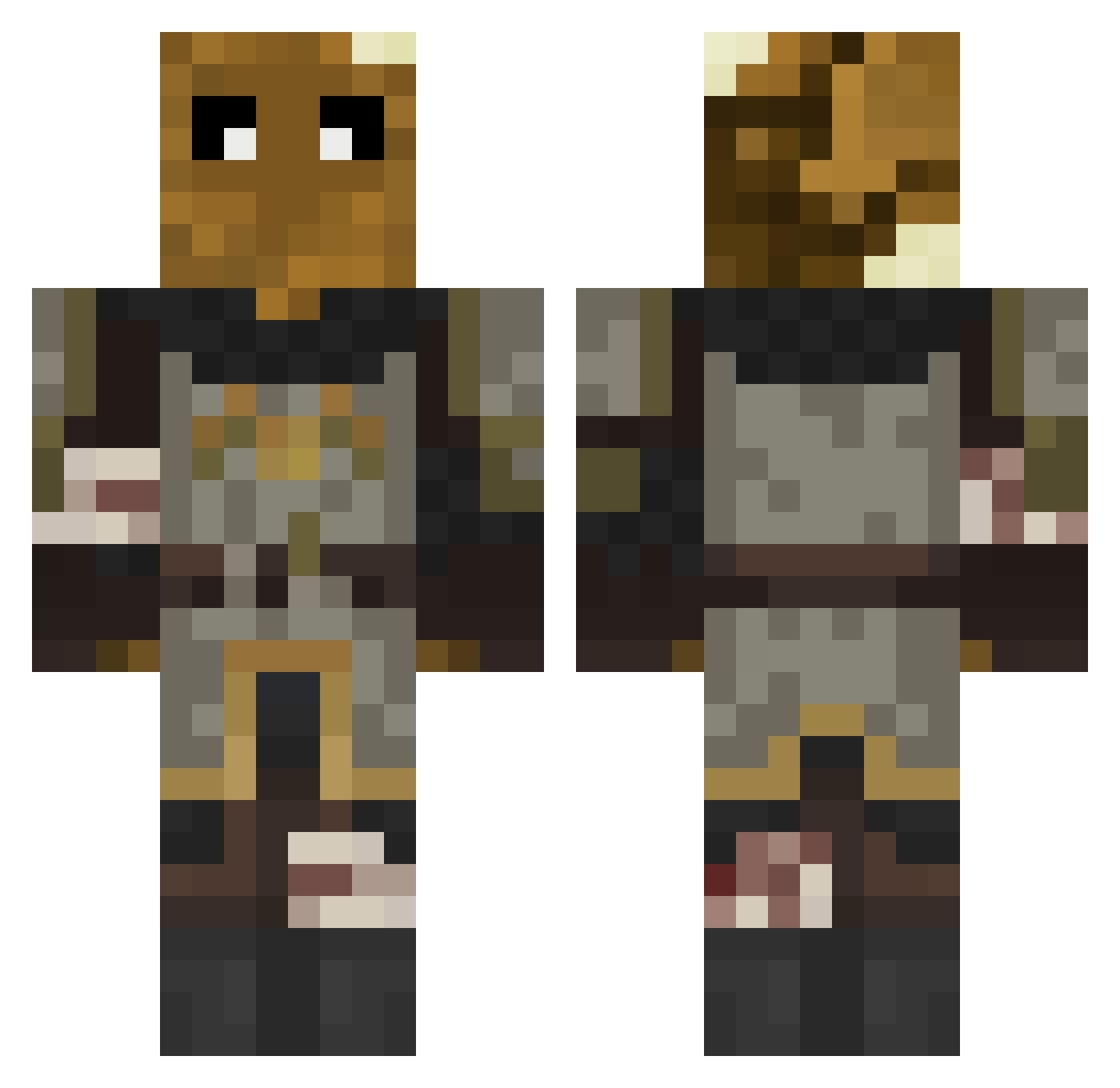 walnootazijn Minecraft skin, front and back view