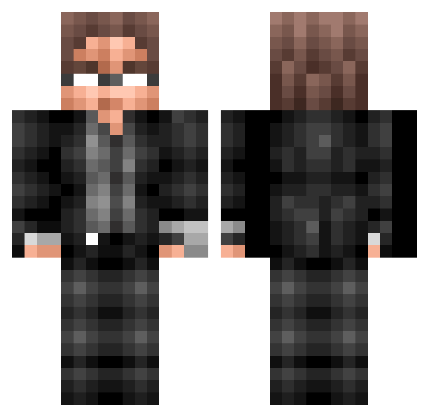 anima43 Minecraft skin, front and back view