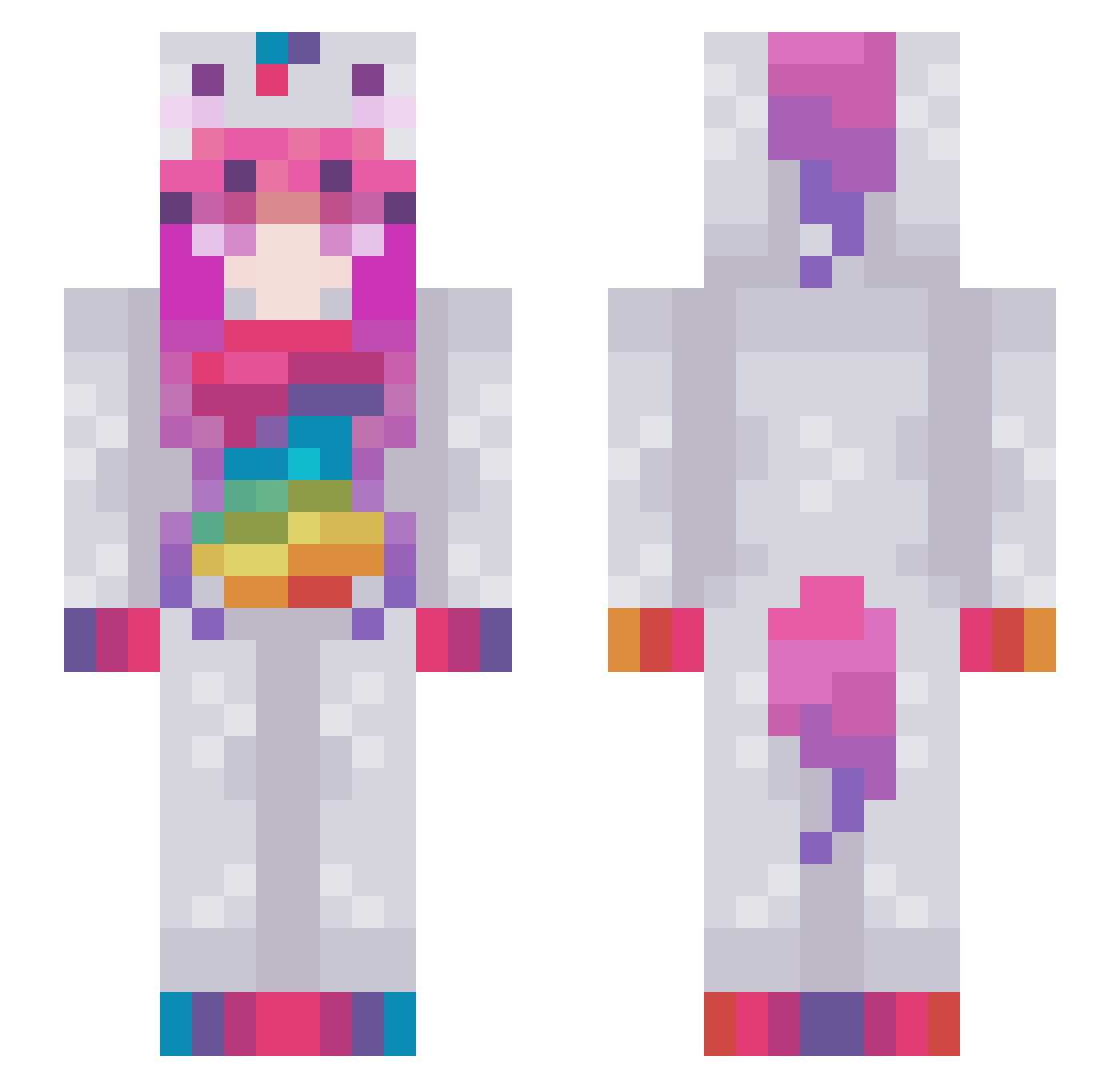 the_lost_dragon Minecraft skin, front and back view