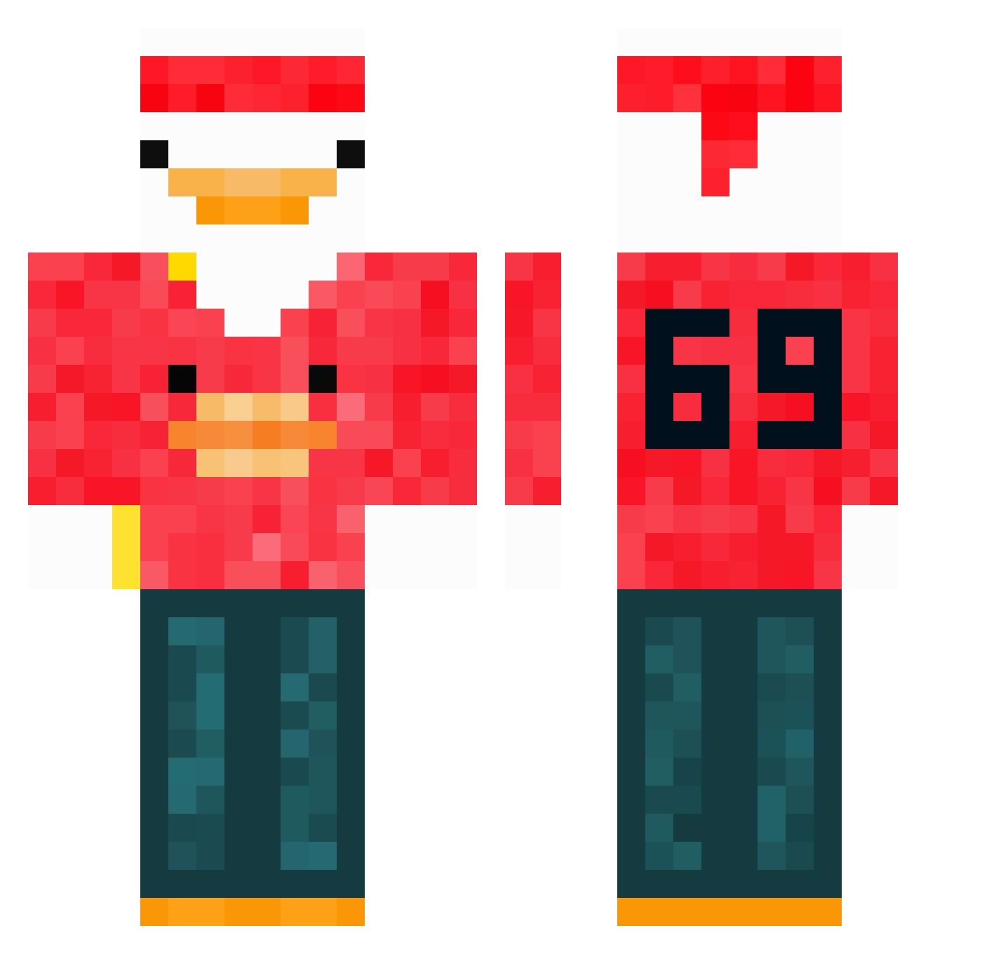 Treponemal Minecraft skin, front and back view