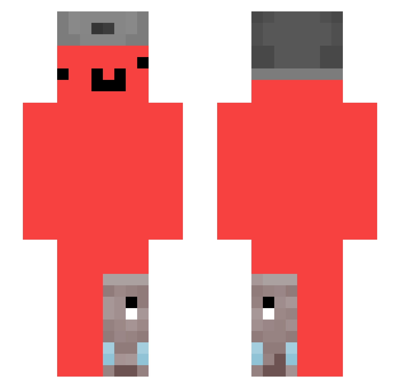 chainedclock Minecraft skin, front and back view
