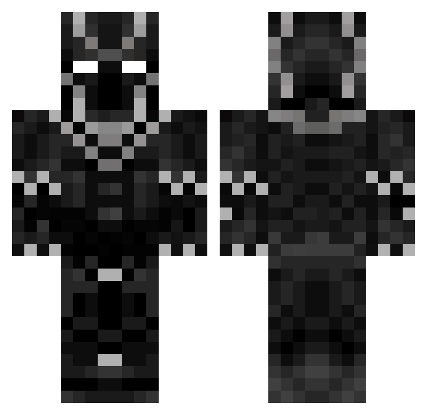 FlavourTV Minecraft skin, front and back view