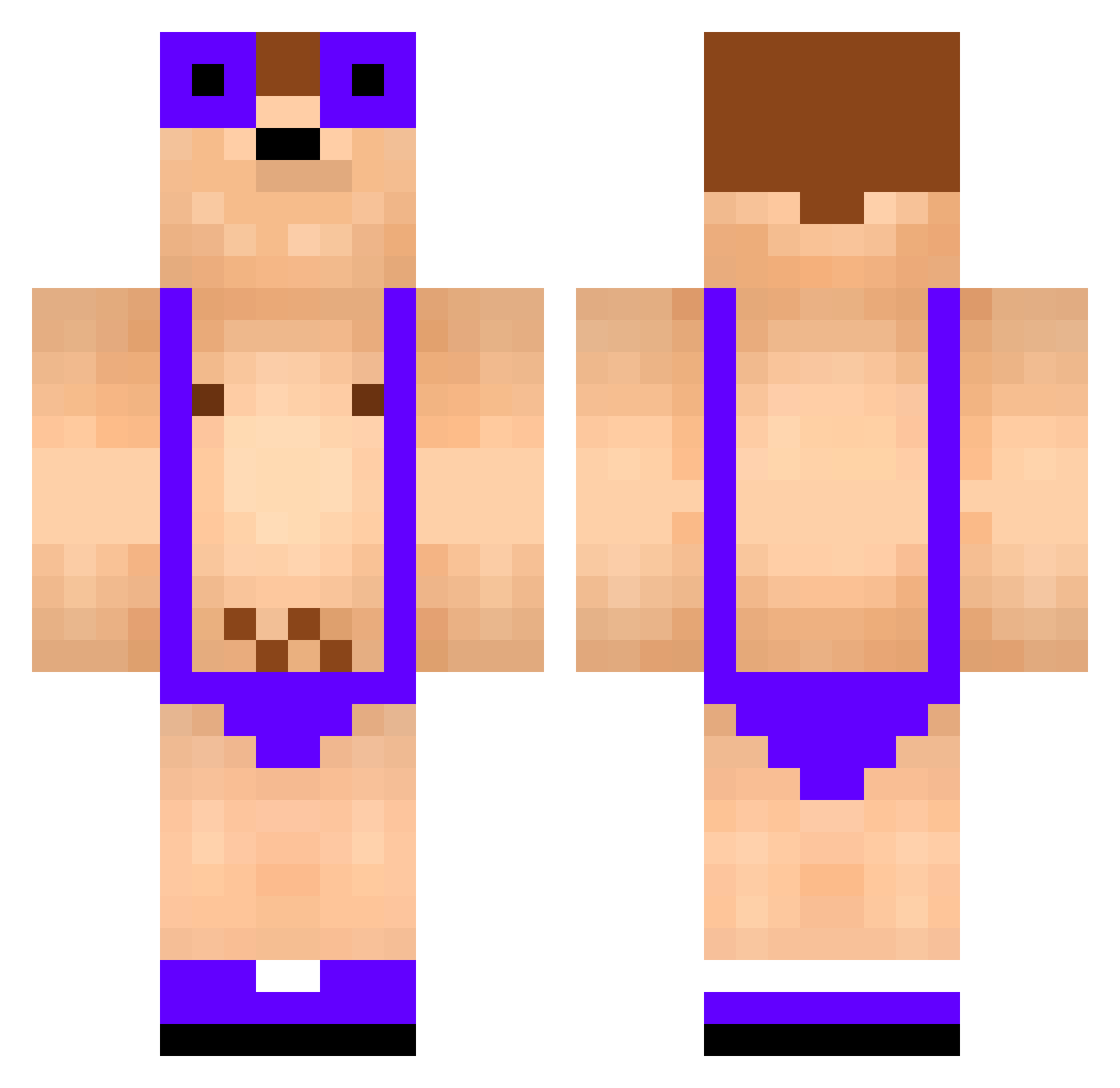 StupidIzzy Minecraft skin, front and back view