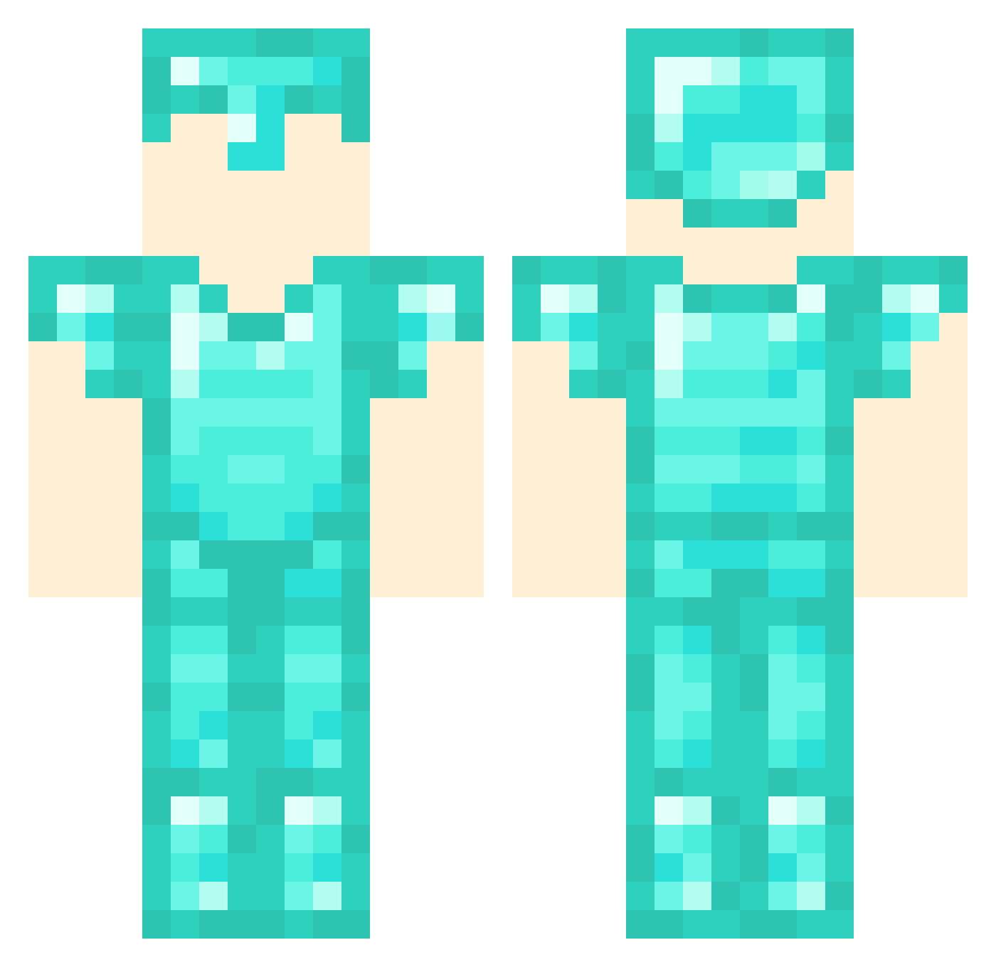 OI12 Minecraft skin, front and back view