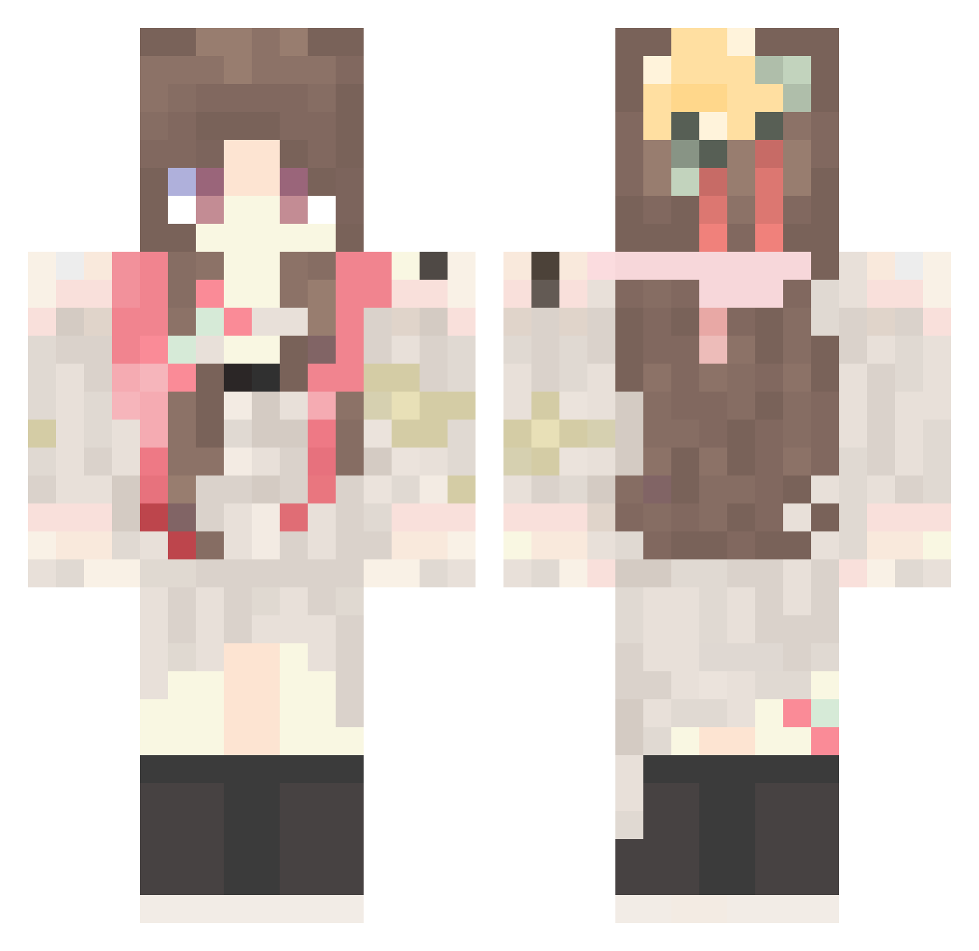Qealiycd Minecraft skin, front and back view