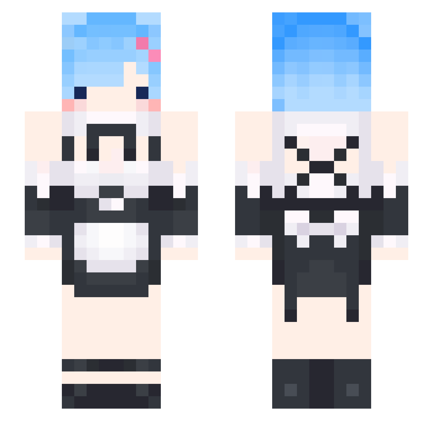karitater Minecraft skin, front and back view