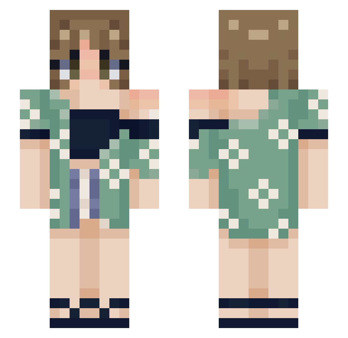 silvyan Minecraft skin, front and back view