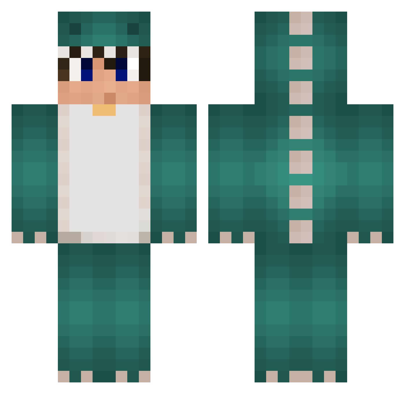 Carlton7763 Minecraft skin, front and back view