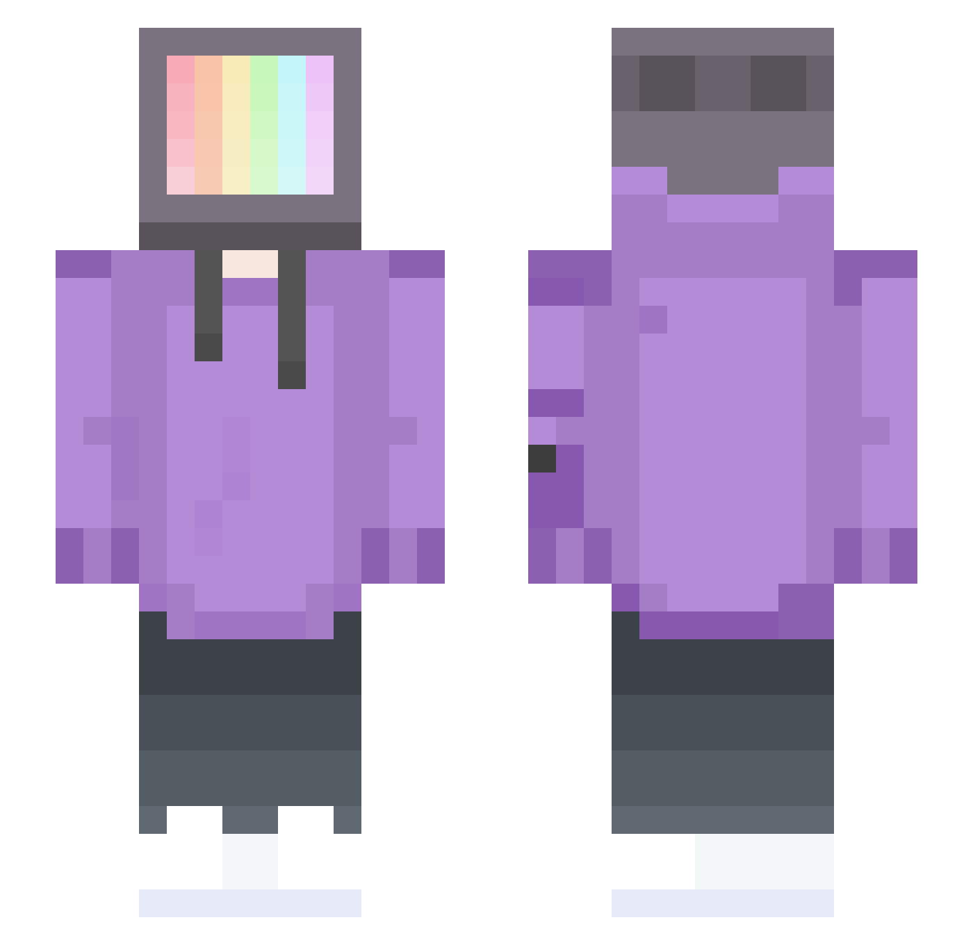 purple_vi0let Minecraft skin, front and back view