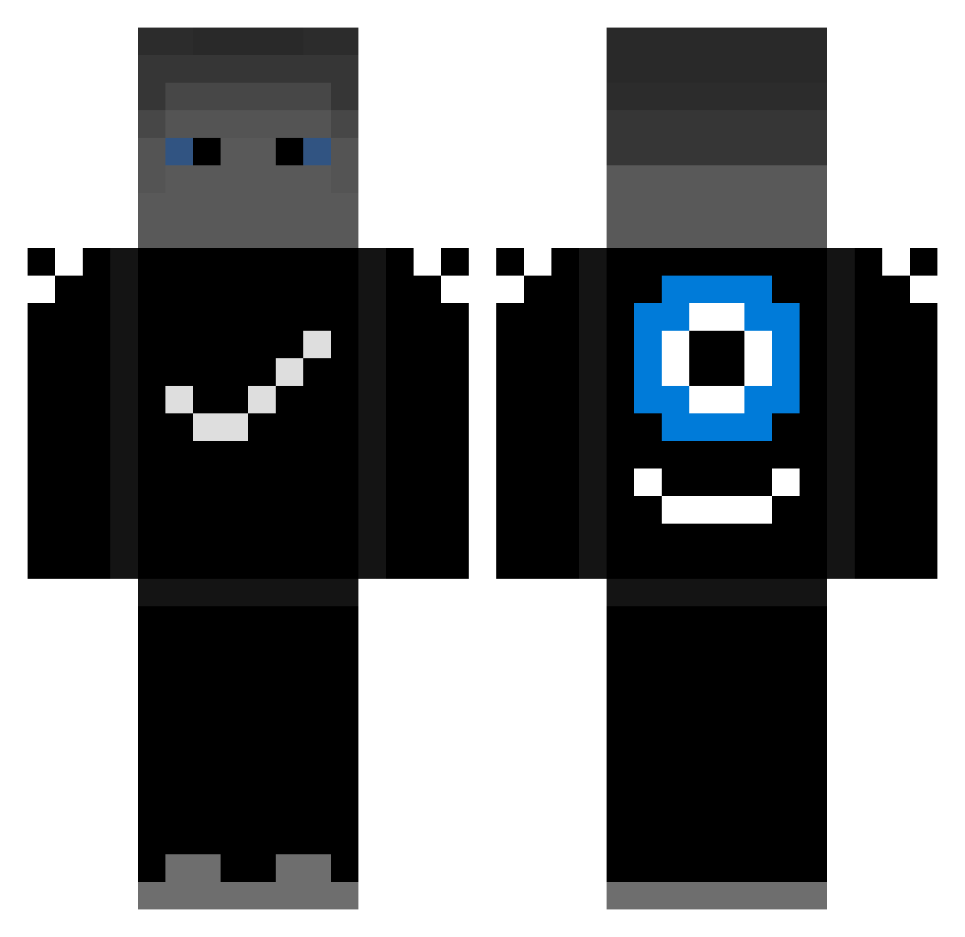 ThirtBann Minecraft skin, front and back view