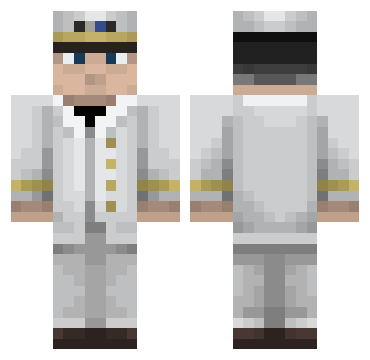ChalkyStream312 Minecraft skin, front and back view
