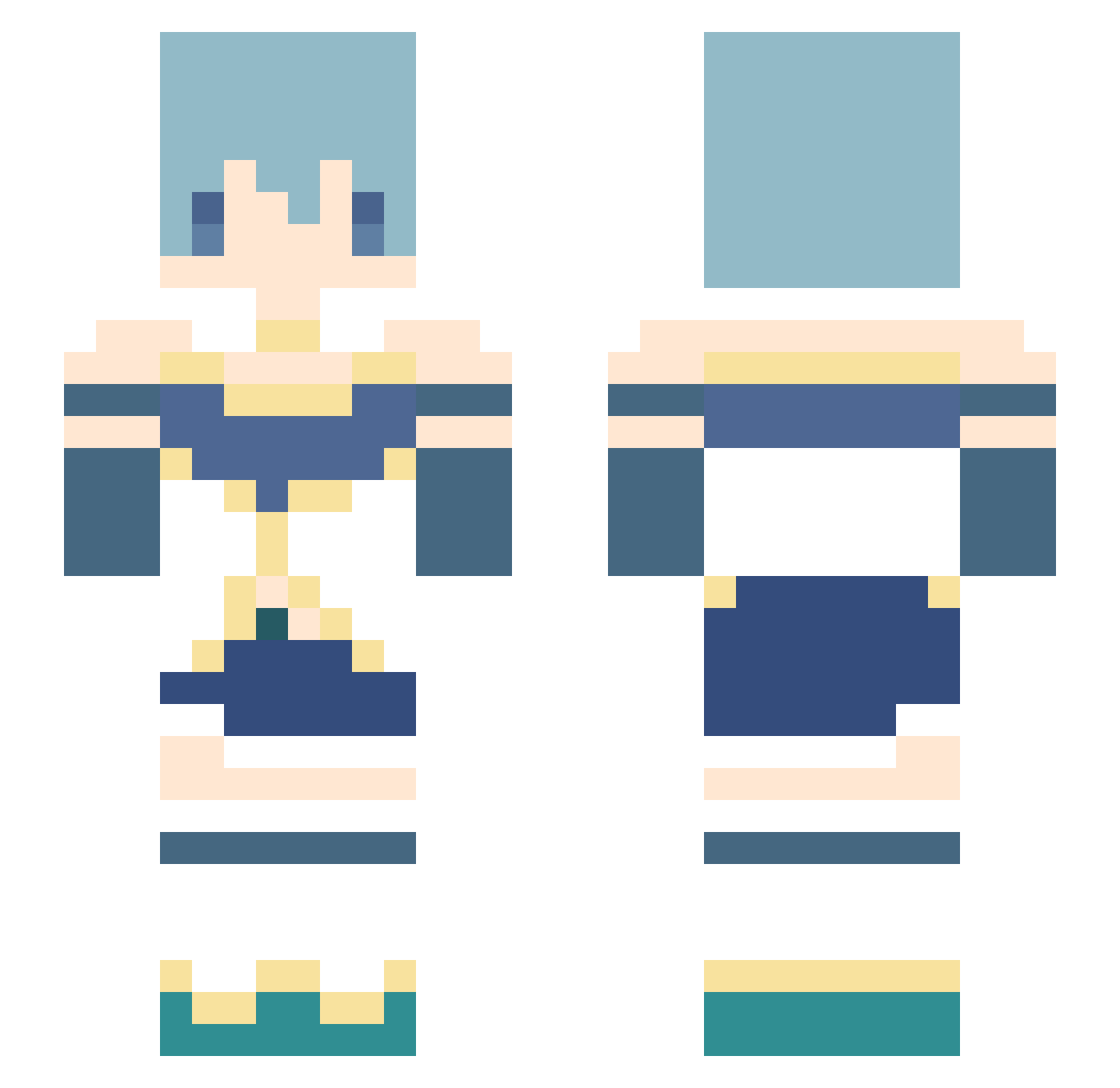 asokah Minecraft skin, front and back view