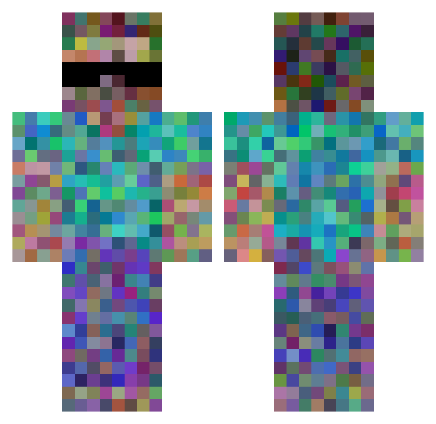second_self Minecraft skin, front and back view