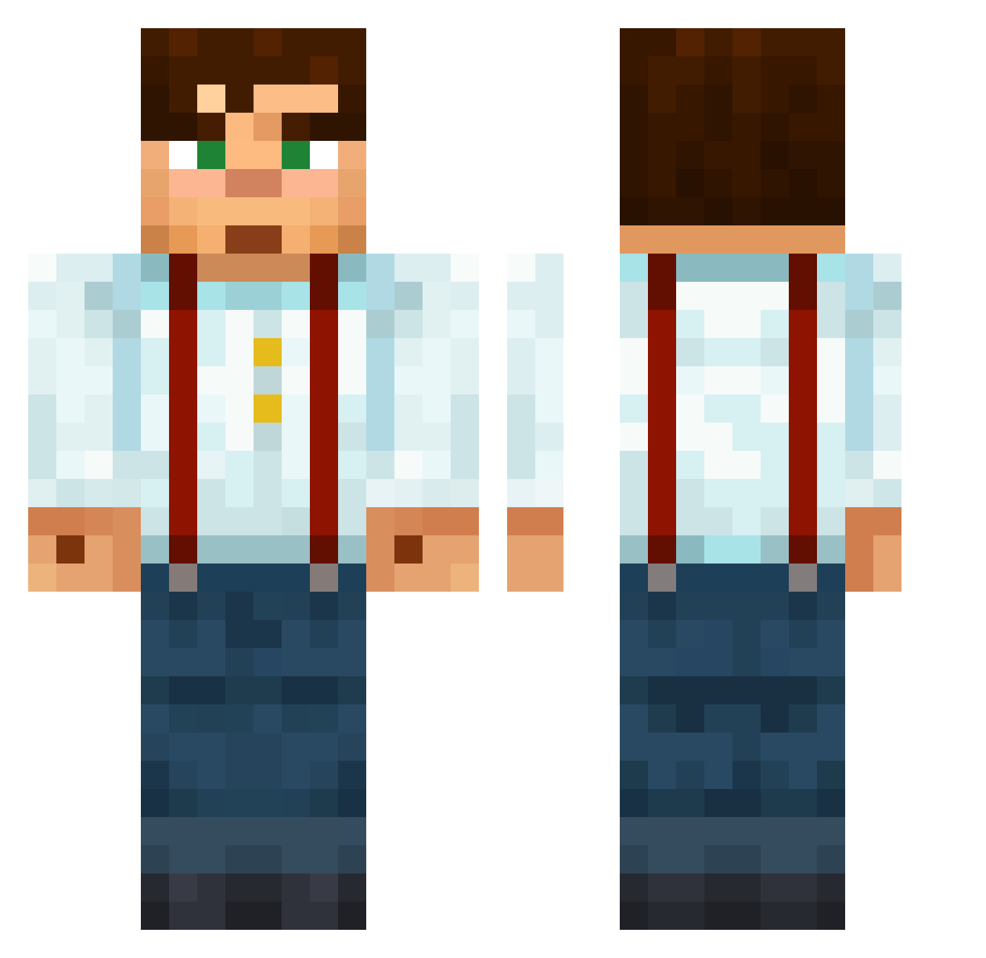 The_BuilderBump Minecraft skin, front and back view