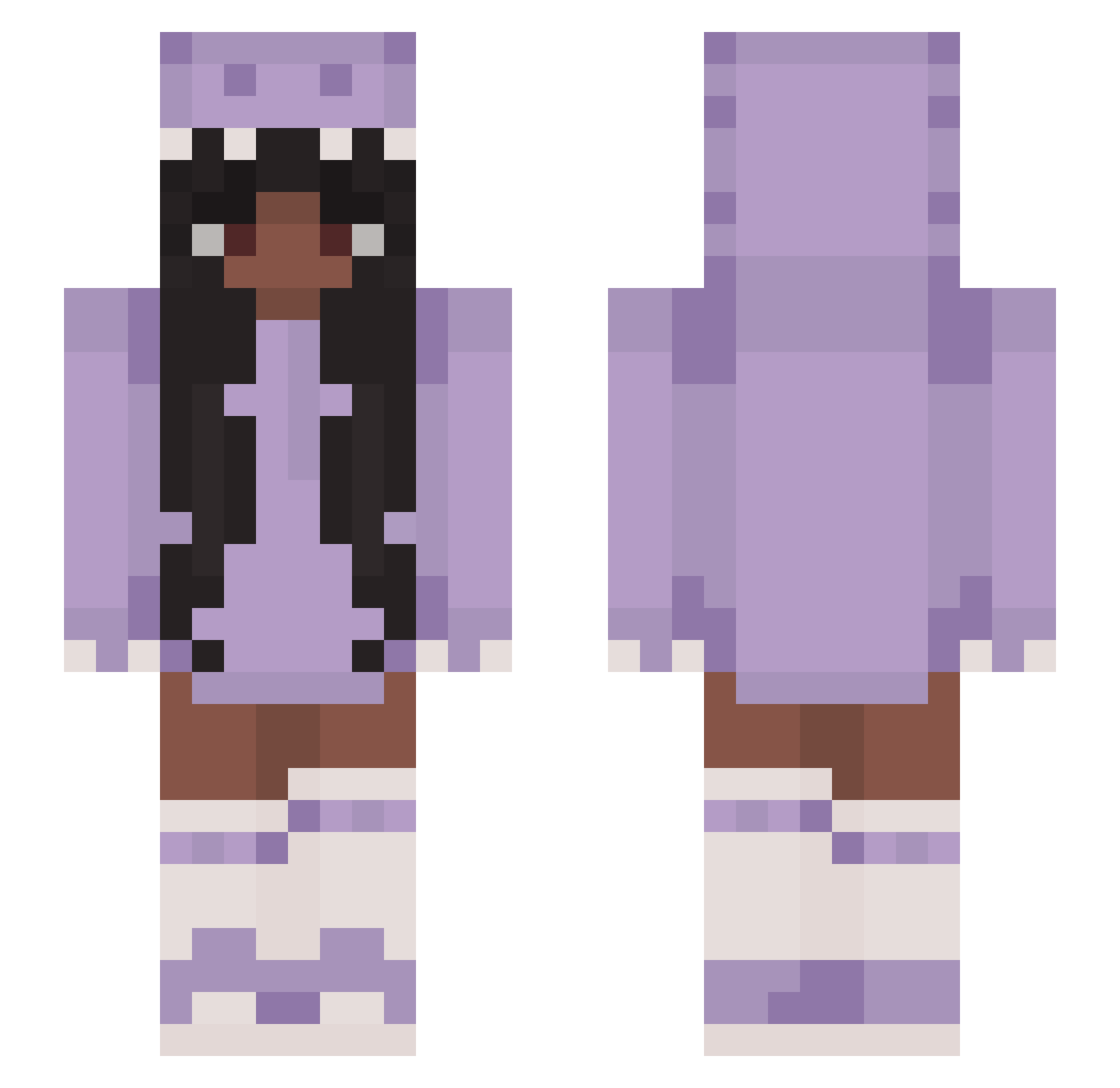 zusii Minecraft skin, front and back view