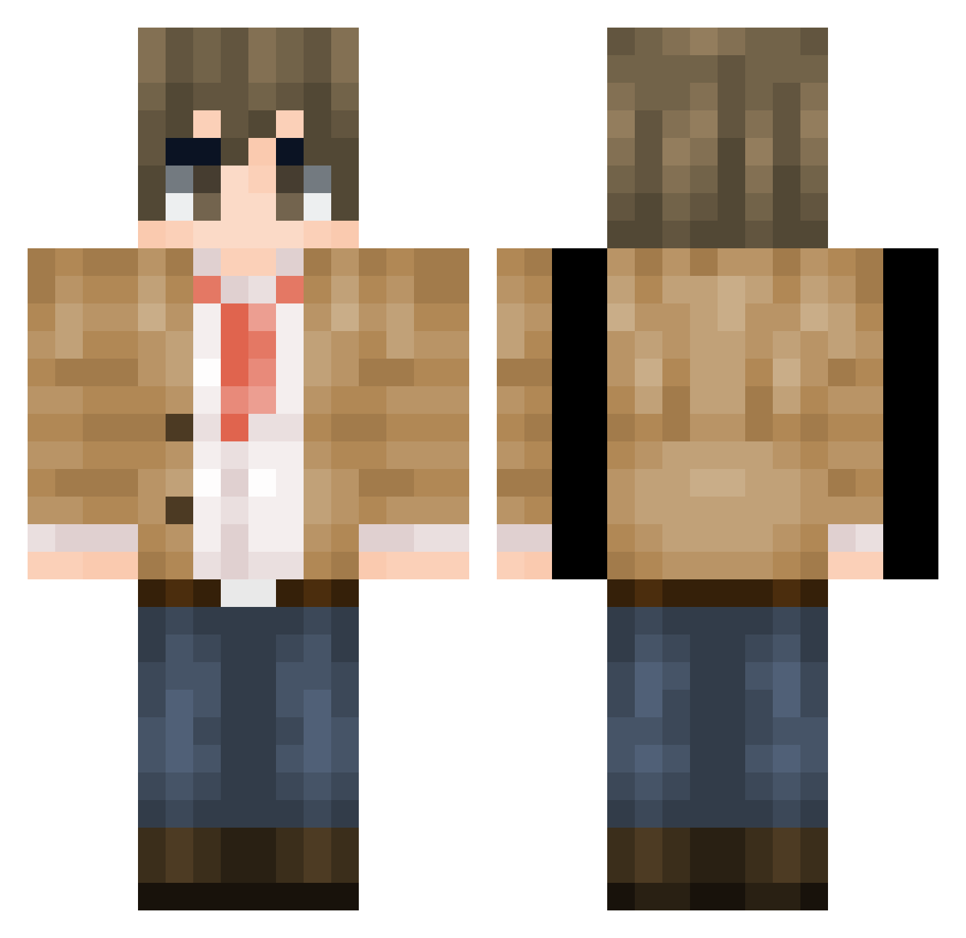 toxiceYT Minecraft skin, front and back view