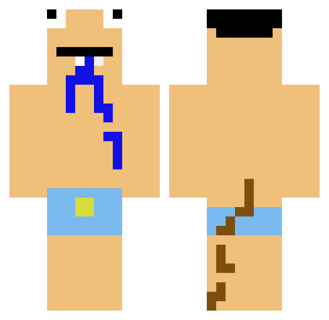 QueLoQueLoko Minecraft skin, front and back view