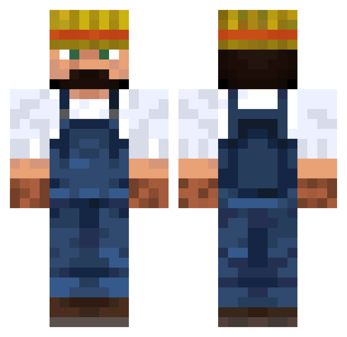 Sunnyrus Minecraft skin, front and back view