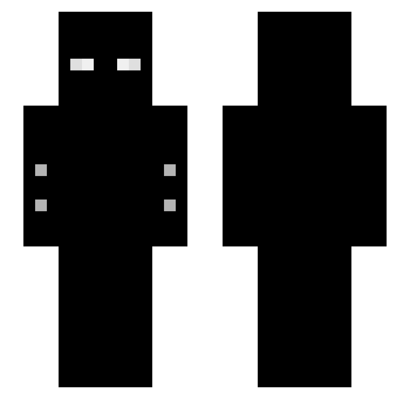 POUDS Minecraft skin, front and back view