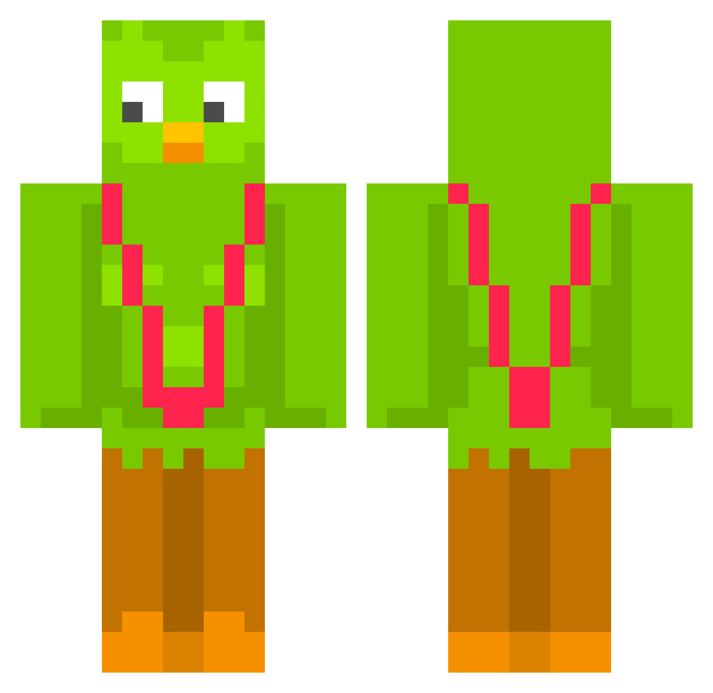 WarthogWolli Minecraft skin, front and back view