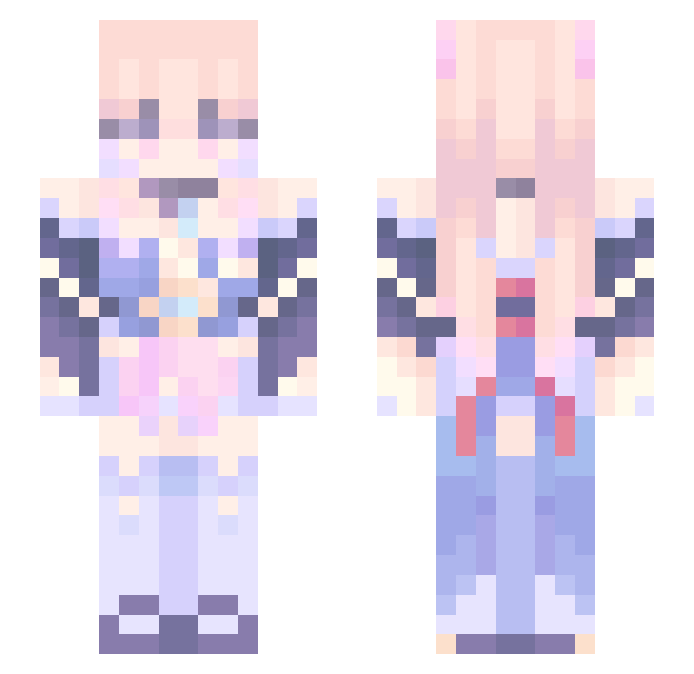 kokomiieow Minecraft skin, front and back view