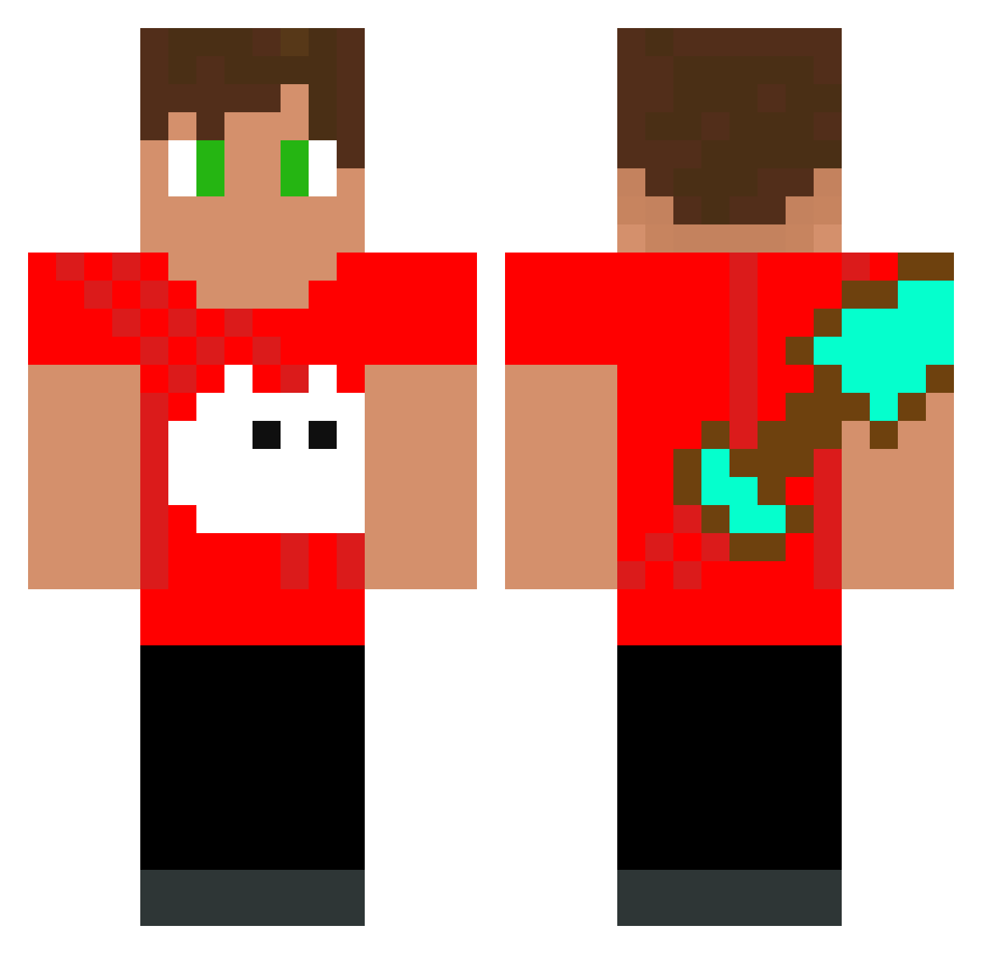 Tito8632 Minecraft skin, front and back view
