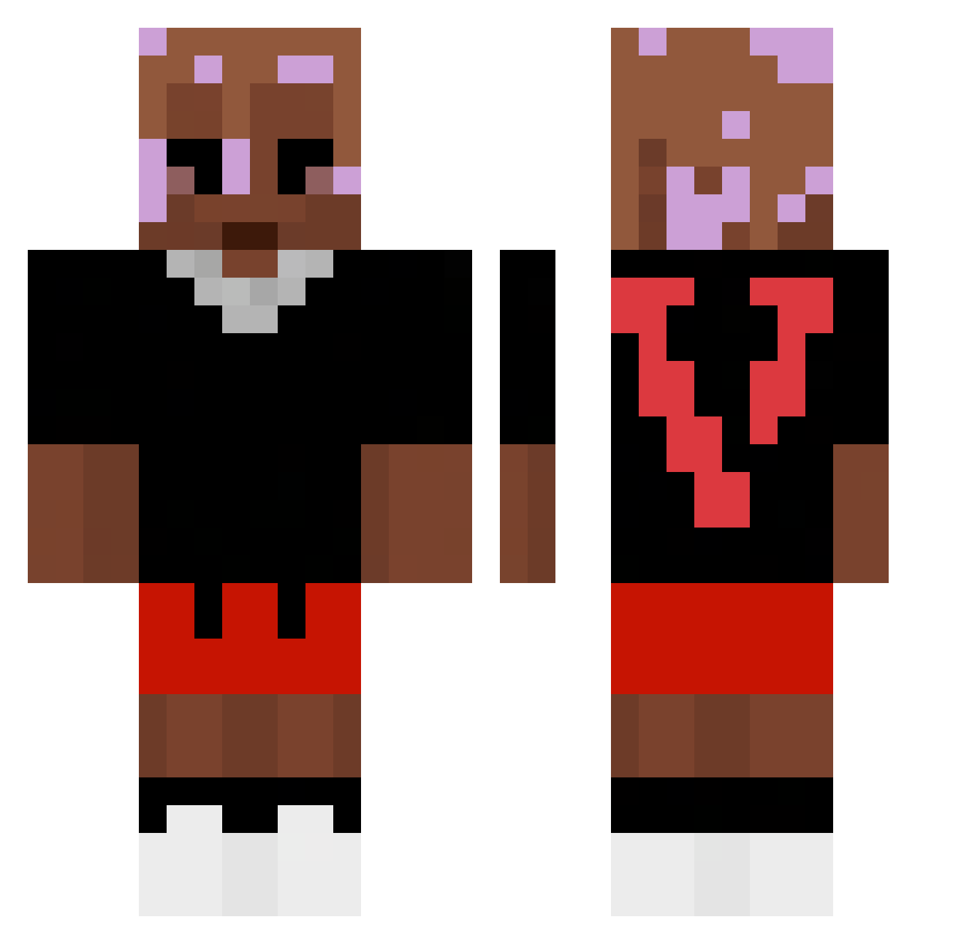 SimplySkid Minecraft skin, front and back view