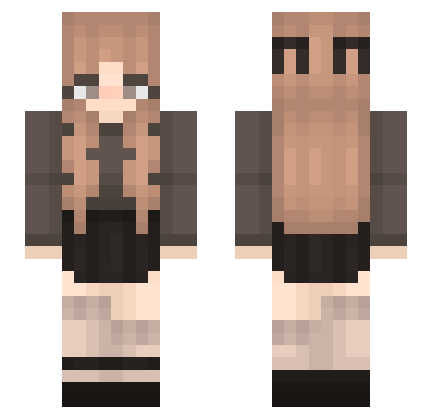 SkiFamWolf Minecraft skin, front and back view